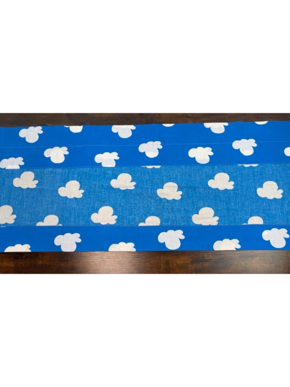Vintage Disney Winnie the Pooh Blue Fabric Valance Panel
